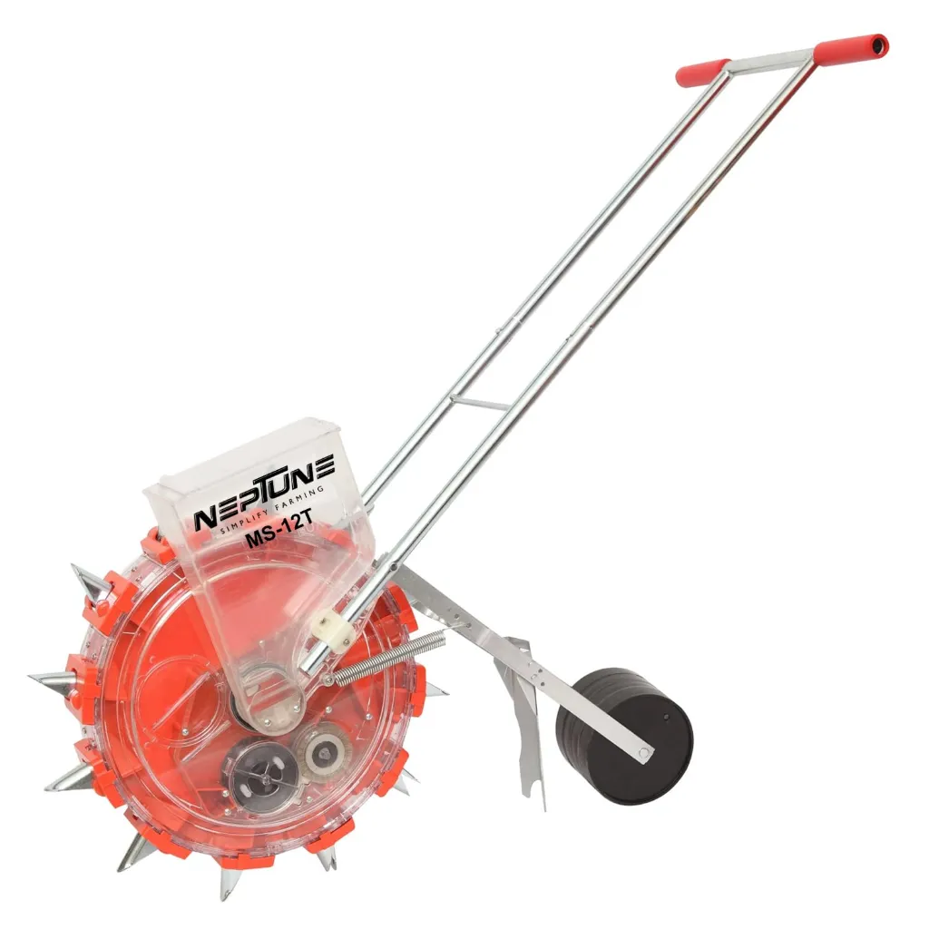 Neptune Hand Operated Agricultural Manual Seeder, 12 Teeth Seed Planter, Single Row Type Roller Plant Seeder | MS-12T